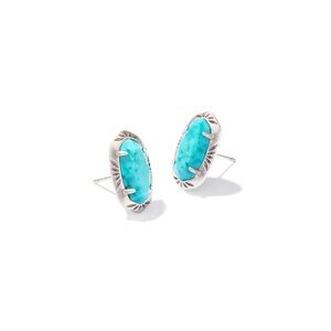 Kendra Scott Ellie Vintage Silver Etch Frame Stud Earrings